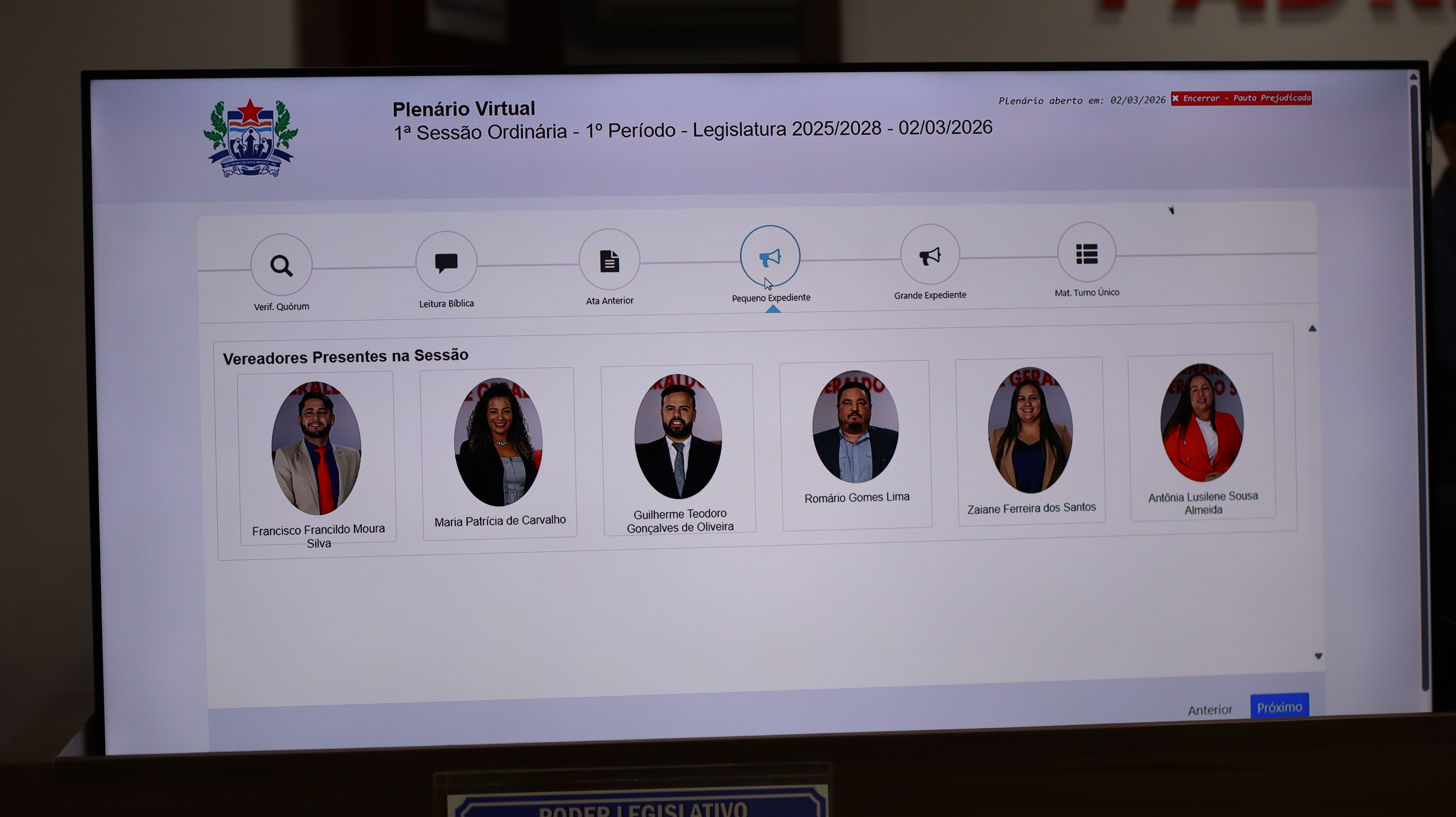 3º Sessão Plenária Ordinária